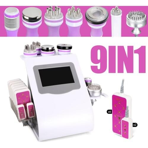 9in1 Radio Frequency Body Slimming Face Skin Care 40K Cavitation Fat Removal Lipo Laser Slimming Micro Current And LED Skin Lift