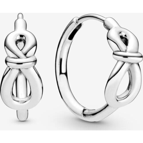 Pan Earrings 925 Sterling Silver Eternal Symbol Flower Knot Temperament Trend European And American Interlaced Symbol