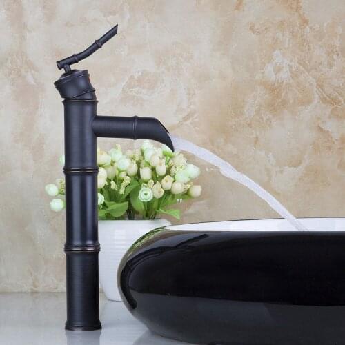 Oil Rubbed Bronze Waterfall Bathroom Basin Vessel Sink Faucet Lavatory Single Handle Mixer Tap Deck Mounted KD1130