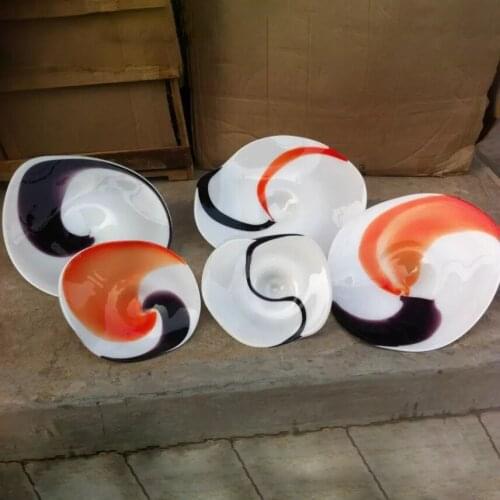 Special Design Hand Blown Glass Plates for Wall Decor Hanging Plates Lighting