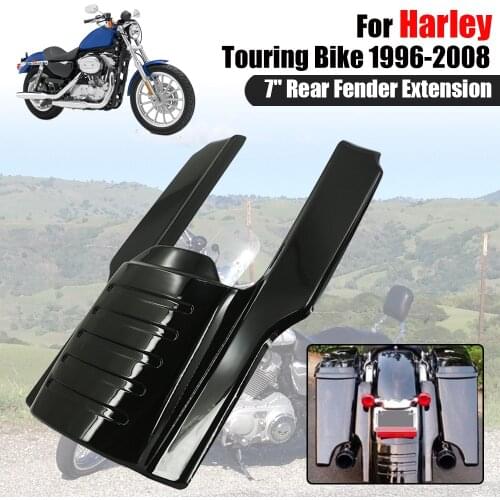 For Harley Touring Electra Road Glide Bike 1996-2008 Motorcycle Black 7" Rear Fender Extension Stretched Bag Stretched Fillers