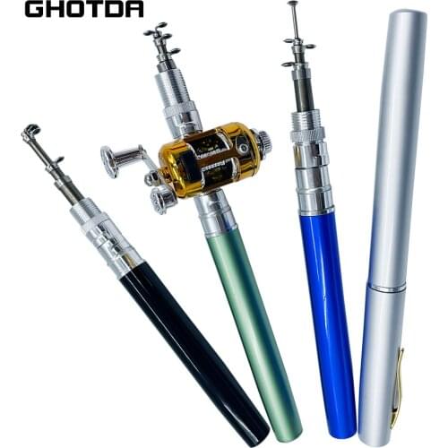 Outdoor Portable Mini Pen Fishing Rod Telescopic Pocket Pen Fishing Rod Mini Fishing Reel Fishing Accessories
