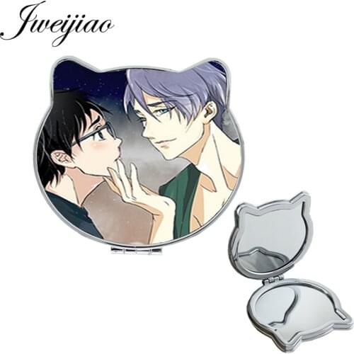Youhaken Japan anime Cat Ear cute Shaped Tools makeup mirrors men Homosexuality Mini Hand Purse Mirror for gay friendship AN01