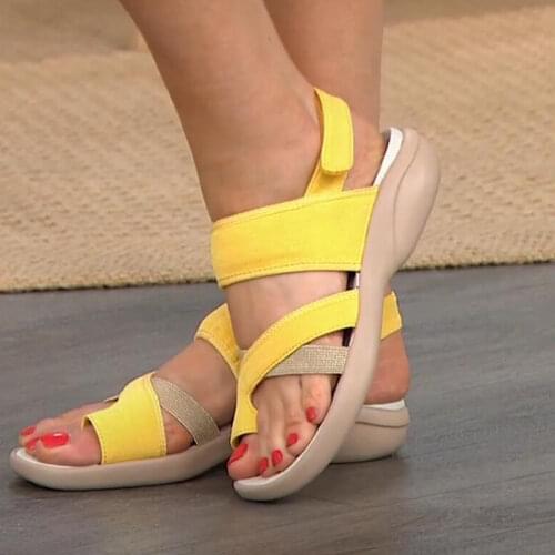 Summer Wedge Shoes for Women Sandals Solid Color Casual Ladies Platform Ethnic Slip On Female Beach Footwear Mujer Zapatos