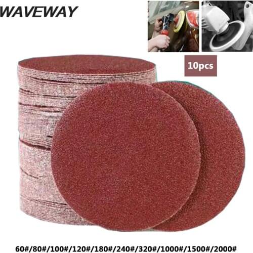 WAVEWAY 10pcs 5 Inch 125mm Round Sandpaper Disk Sand Sheets Grit 40-800 Hook Loop Sanding Disc For Sander Grits Abrasive Tools