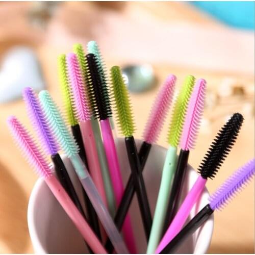 100bags Silicone Mascara Wands Applicator Disposable Eyelash Brushes Towel Shape Makeup Brush For Eyelash Extension tools