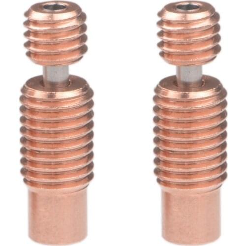 2PCS Heat Break Bi-Metal All-Metal 3D Printer Accessories Nozzle Throat for 1.75mm E3D V6 Heater Block(Threaded)