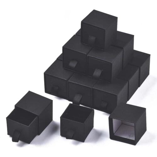 24pcs 4.5x4.5x4.5cm Square Cardboard Jewelry Boxes Storage Display Box For Ring Gifts Present Packaging Box with Sponge Inside