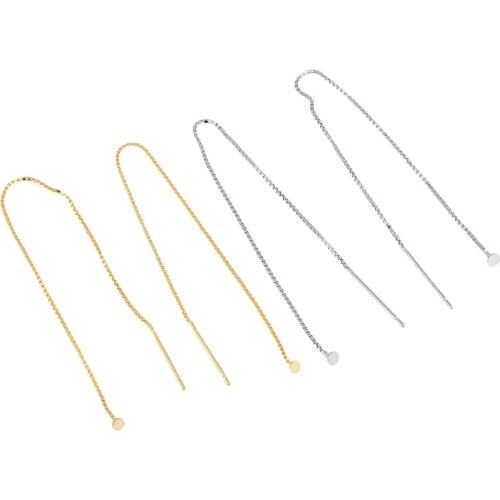 2x Sterling Silver 1mm Threader Pull Through Chain Earrings Tassel Earrings