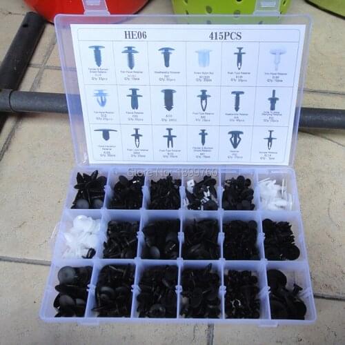 415PCS Car Auto Push Pin Rivet Trim Clip Panel Body Interior Assortment Set For VW Polo Passat Golf For Honda Toyota