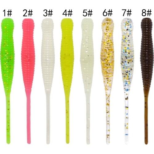 AR85 Mini TPR Rock Soft Lure 0.3g 44mm Artificial Soft Plastic Worm Lure Pin Tail Fishing Baits Small Soft Worm Baits