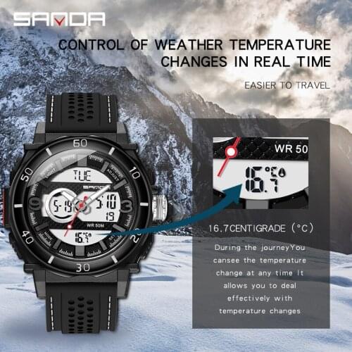 BASID Brand Mens Sports Business Fitness Watch Man Temperature Measurement Wristwatches Waterproof Swimming Military Watches