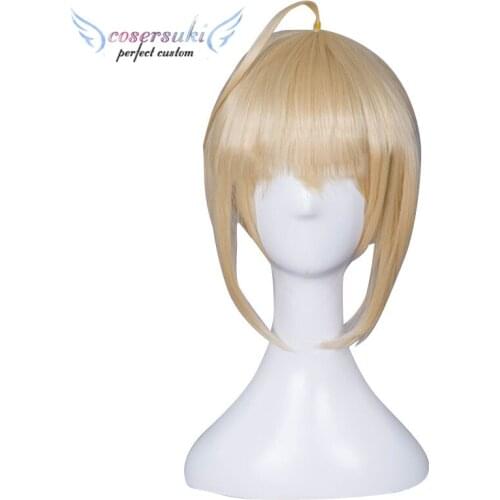 Fate/Zero Saber Cosplay Wig Gray Hair Curly Long Hair Headwear for Cosplay Costume Halloween Carnival Costume