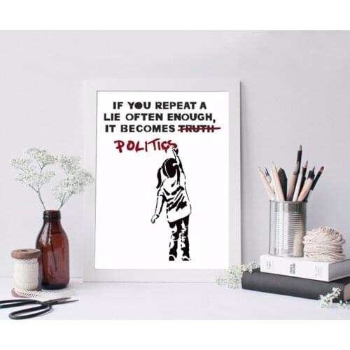 Photo Art mural peinture par Banksy Graffiti toile couchée HD impression décor à la maison salon affiche