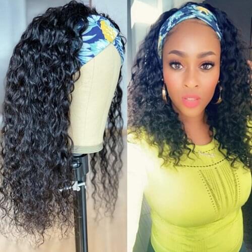 Hairmoda Water Wave Brazilian Headband Wig Human Hair 32 Inch Long Glueless Head Scarf Wigs For Black Women Remy Headband Hair