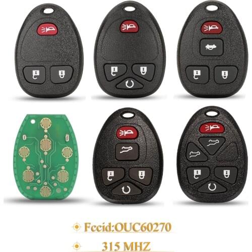 Kutery 10pcs 3/4/5/6 Buttons Smart Remote Car Key Fob 315Mhz OUC60270 For Chevrolet Tahoe Traverse GMC Yukon 2007 - 2014