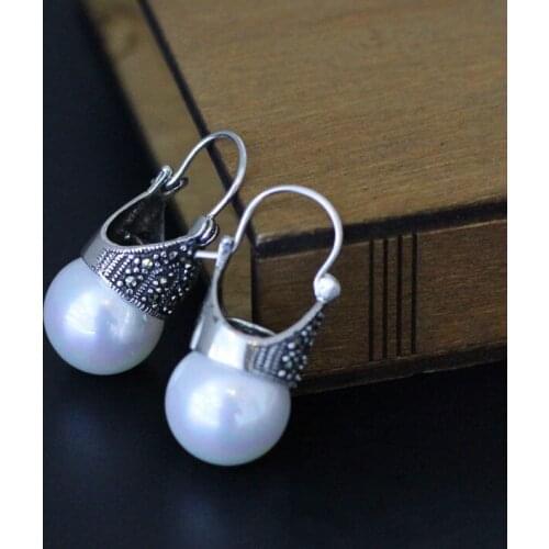 KJJEAXCMY fine jewelry 925 sterling silver inlay pearl new style on the market womens exquisite earring