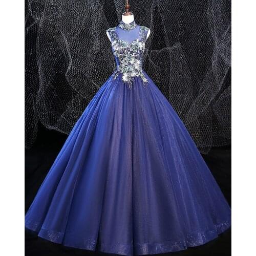 Royal blue collar rococo medieval dress princess Medieval Renaissance ball Gown Victorian Belle ball
