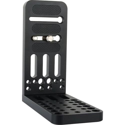 L Type Quick Release Plate Aluminum Camera Quick Release Bracket with Multiple 1/4 and 3/8 Screw Holes, Vertical Shooting Plate