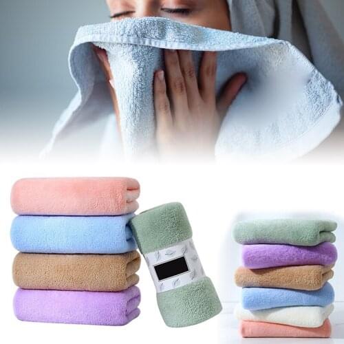 30*60cm Soft Corals Fleece Towel Well-absorbing Bath Towel for Home Hand Face Shower Won't Pill Solid Colors D1