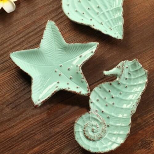 Mediterranean ceramic tableware set fruit plate seasoning dish seasoning dish plate ceramic creative home decoration