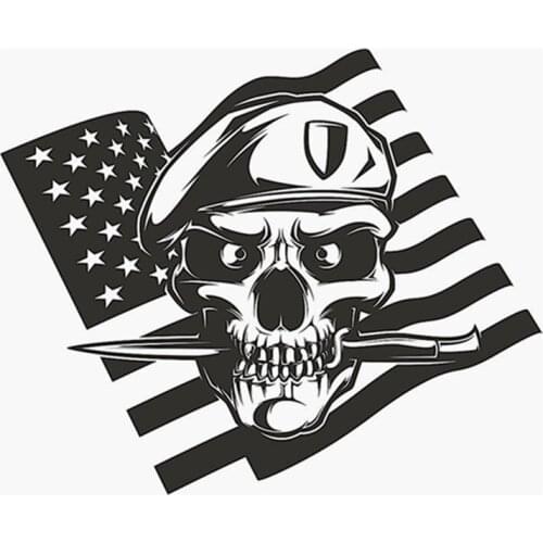 Skull Dagger US Flag Soldier Sticker Punk Death Decal Devil Name Car Art Wall Decals Parede Decor Mural Mercenary Sticker Decal