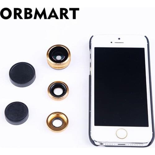 ORBMART 3 in 1 Fisheye Lens + Wide Angle + Micro Lens Photo Kit Set For Apple iPhone 5 5C 5S 5G With Back Case