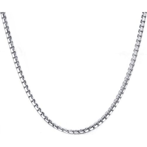 2021 Stainless Steel Flat Chain Domineering And Simple Necklace Gold 3MM Thick Fashion Chain Metal Accessories For Men