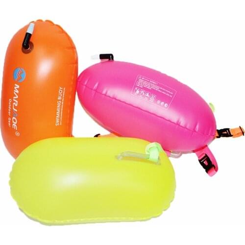 Portable Swim Buoy Tow Float Inflated Device Open Water Swimmers Triathletes