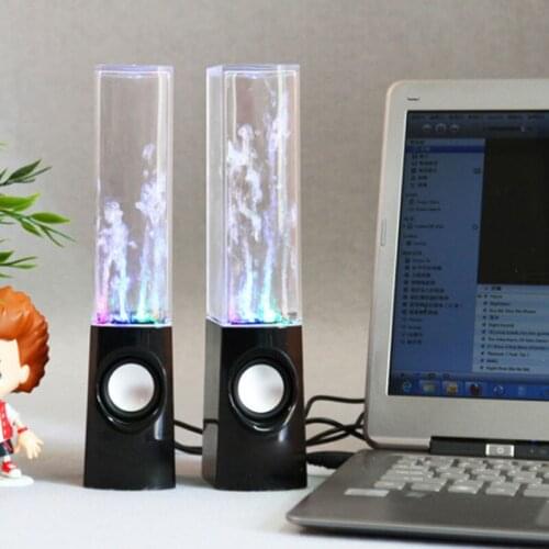 Portable USB Water Dance Speaker Music Fountain Colorful Lights Suitable for Computer Mobile Phone Audio