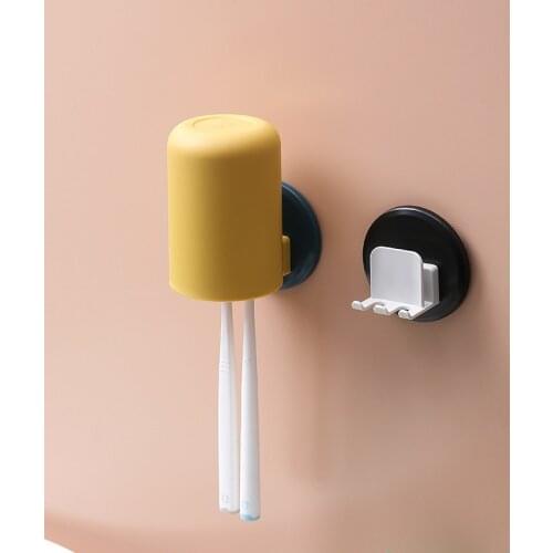 Simplicity Wall Mounte Toothbrush Cup Set Shaver Shelf Plastic Toothbrush Case Dispenser Organizer Bathroom Accessories