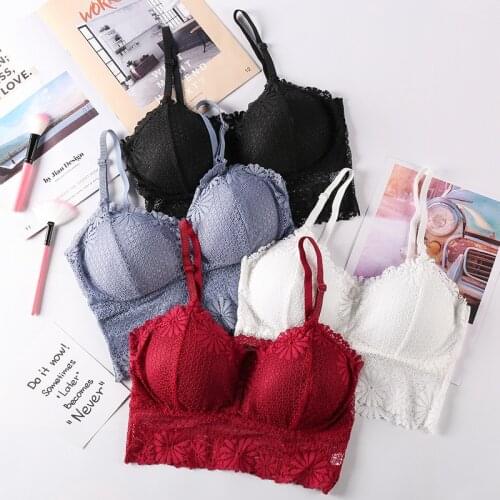 Plus Size Lace Push Up Bra For Women Tupe Top Sexy Female Underwear Padded Bralette Without Bones Woman Clothes