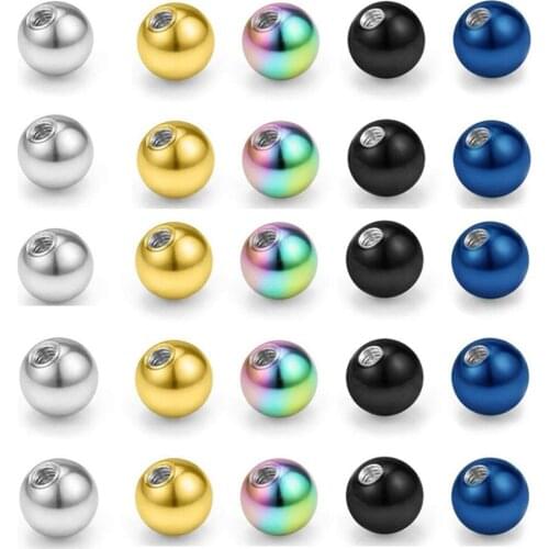 10Pcs/Lot 12G 14G Stainless Steel Piercing Balls Replacement 16G (1.2mmx3mm) Body Piercing Jewellery
