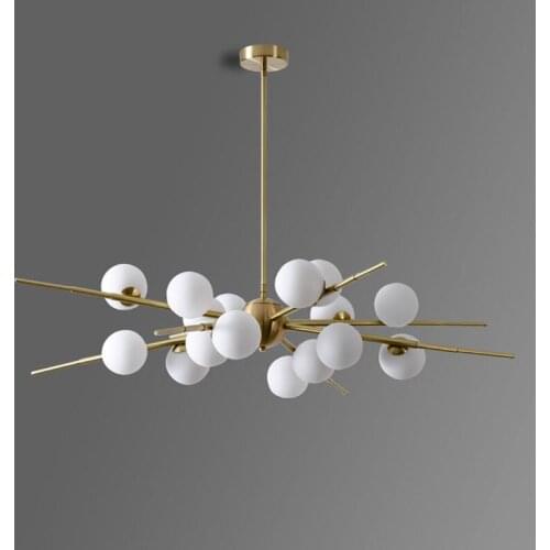 Modern Atmosphere Glass Ball LED Chandelier Living Dining Room Luminaire Pendant Lamp Luminair Samsarah Lighting