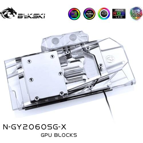 Bykski Water Block use for GALAX GAINWARD RTX2060 / KFA2 2060 GTX1660 Ti [1-Click OC] Full Cover Copper Radiator Block/A-RGB/RGB