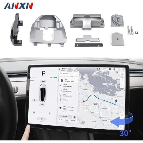Screen Rotating Holder Center Console Navigation Screen 30 Degree Swivel Mount Original Silver Bracket for Tesla Model 3 Model Y