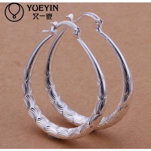New fashion New Design silver plated jewelry Womens Hoop earrings Fashion brincos Earhook Accessories Trendy Wholesale