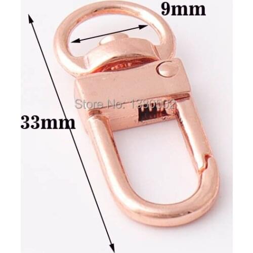 20pcs/lot 33*9mm rose gold color Swivel Snap Hook key chain key ring for leather craft bag
