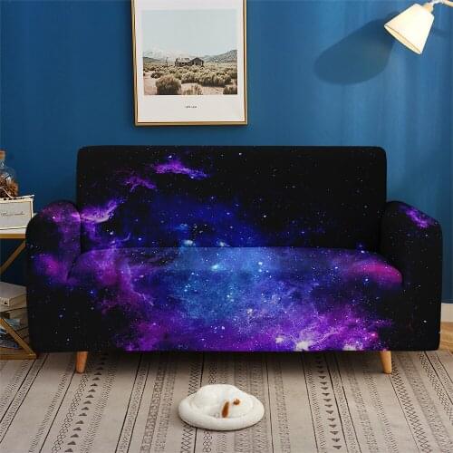3D Print Custom Starry Sky Galaxy Outer Space Sofa Cover Elastic Couch Home Decor Sofa Set Living Room Bedroom 1/2/3/4-seater