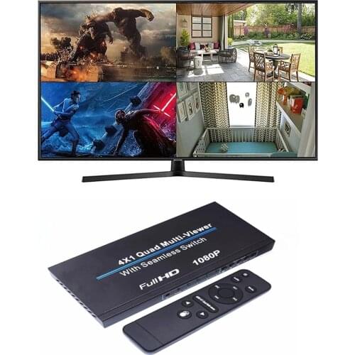 4x1 HDMI-compatible Multi-viewer Quad Screen Display Multiviewer Seamless Switch 1080p 4 Channel Screen 1 Monitor View 4 Device