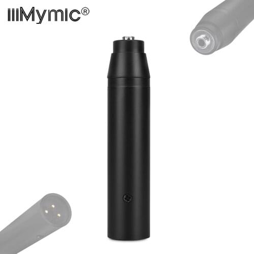 IiiMymic 48V Phantom Power Adapter XLR 3Pin For Sennheiser 3.5mm Jack Locking Lavalier Headset Mic Musical Instrument Microphone
