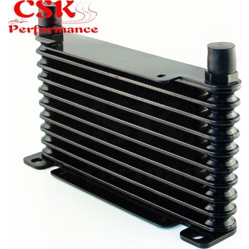 AN10 32mm Aluminum 10 Row Engine/Transmission Racing Oil Cooler Black