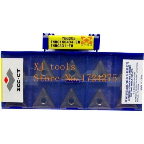Free shipping 10Pcs TNMG160404 EM YBG205 Lathe Cutting Insert Carbide Turning Tool Insert For Stainless steel