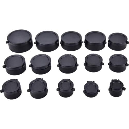 1 Piece 25.5-64MM Rifle Scope Lens Cover Flip Up Quick Spring Protection Cap Objective Lense Lid Hunting Gun Caliber Black