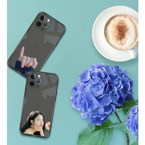 IU Korean singer Phone Case For iPhone 13 12 11 8 7 se 2020 pro X XS XR MAX Plus Black Transparent Cover
