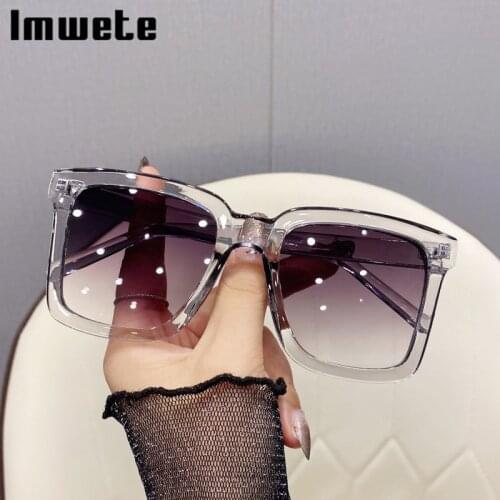Imwete Fashion Green Sunglasses Vintage Square Women Glasses Classic Oversized Sunglass Men Black Eyewear Lady Shades for Ladies