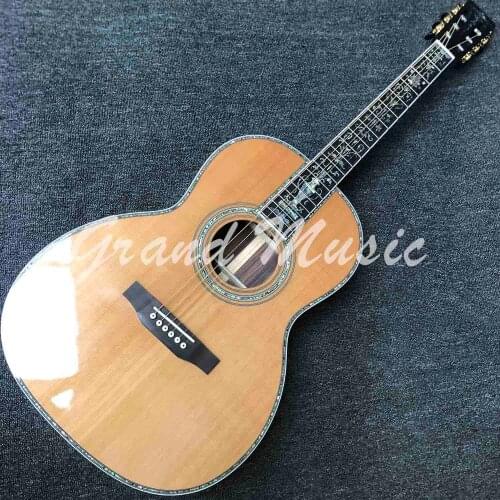 Custom 39 Inch Solid Cedar Top Abalone Binding Acoustic Guitar