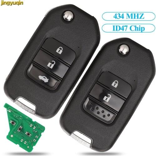 Jingyuqin Remote Car Key 433MHz For Honda Civic Accord City CR-V Jazz XR-V Vezel HR-V FRV Spirior JADE HLIK6-3T/TWB1G721 2/3BTN