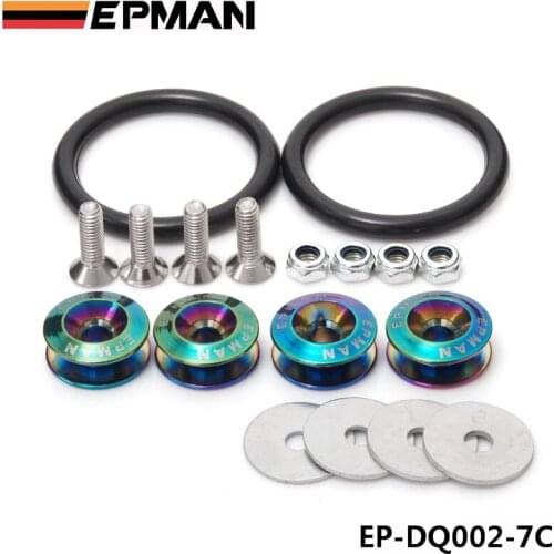 Neo Chrome Jdm Aluminum Quick Release Fasteners Kit Fit For Bumper Trun EP-DQ002-7C
