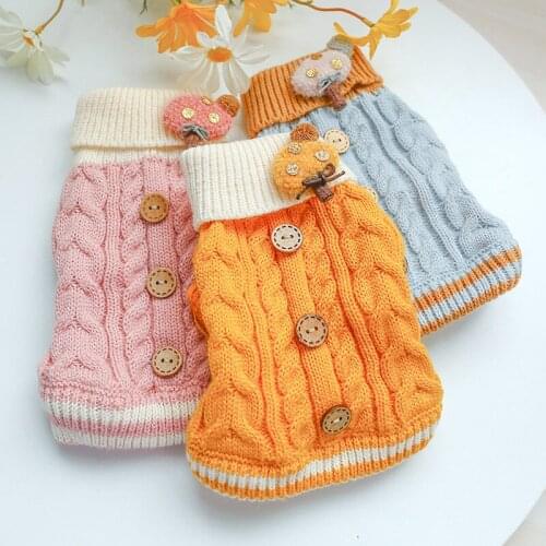 Cat Dog Sweater Coat Puppy Costume Small Dog Clothes Knit Apparel Chihuahua Yorkshire maltese Pomeranian Schnauzer Clothing Coat